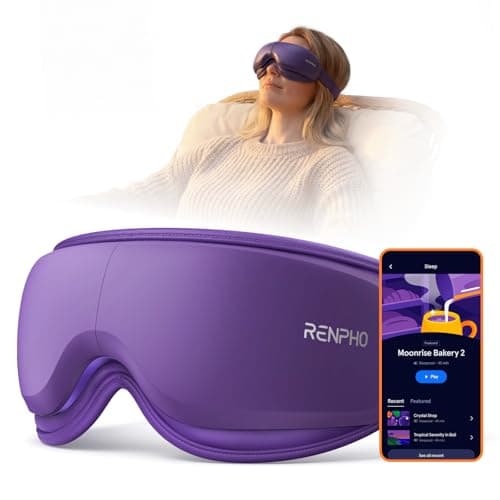 RENPHO x Headspace Meditation Eye Massager with Heat, Mothers Day Birthday Gifts for Mom Women Her Wife, FSA Eligible HSA, Ultra-Quiet for Sleep Portable Heated Eye Mask for Migraine Relief Eyeris Zen