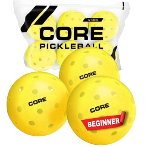 Pickleball for All | 40 Hole Injection Molded, Vibrant Yellow, Durable CORE Pickleballs for Beginners | Built to USAPA Specifications