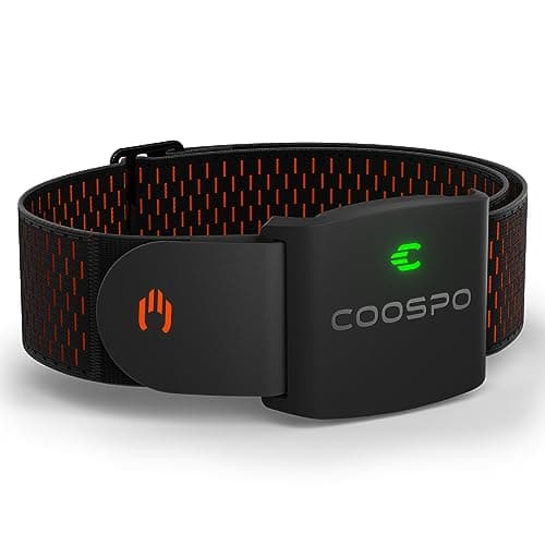 COOSPO HW9 Heart Rate Monitor Bluetooth ANT+ Armband with Accurate HR Zones/Calories Burned Data, HRM Optical Sensor for Fitness Training/Cycling/Running,Compatible with Peloton,DDP Yoga,Wahoo APP