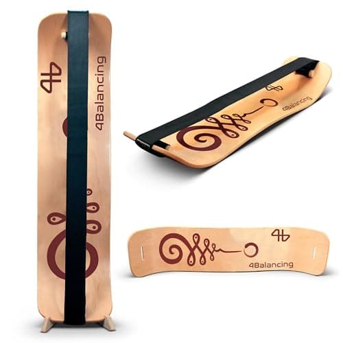 4Balancing Balance Board for Kids - Slackline Wooden Wobble Board - Slackboard Balance Trainer for Coordination - Training for Skateboard, Snowboard, Football, Soccer, Baseball, Basketball - Nirvana