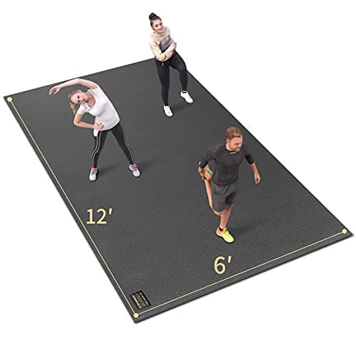 GXMMAT Extra Large Exercise Mat 16'x6'/12'x6'/10'x6'/8'x6'(7mm), Extra Wide Workout Mats for Home Gym Flooring, Non-Slip Thick Durable Cardio Mat for MMA,Plyo,Jump Rope,Weights,Fitness,Shoe-Friendly