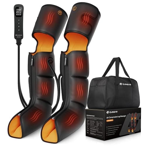 QUINEAR Leg Massager, 3-in-1 Foot Calf & Thigh Massager with Heat and Compression Therapy, Leg Massage Boots for Pain Relief, FSA-HSA Eligible