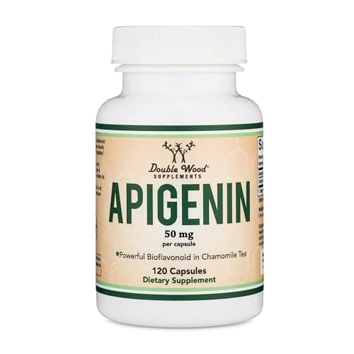 Apigenin Supplement - 50mg per Capsule, 120 Count (Powerful Bioflavonoid Found in Chamomile Tea for Relaxation, Sleep, and Mood) Senolytic Flavonols for Aging (Gluten Free) by Double Wood