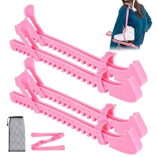 Hikeen Universal Ice Skate Guards with Shoulder Straps,Enhanced Stability Ice Skate Blade Guards,Non-Slip Hockey Skate Blade Protector for Adult and Kids