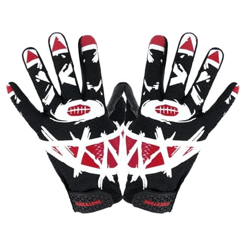 AIGEVTURE Youth Football Gloves Adult Receiver Gloves Sticky Football Gloves for Youth Black XL
