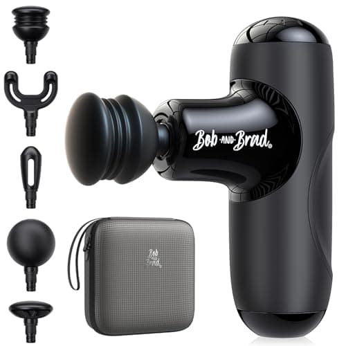 BOB AND BRAD Q2 Mini Massage Gun, Pocket-Sized Deep Tissue Massager Gun, Portable Percussion Muscle Massager Gun, Ultra Small & Quiet Muscle Massage Gun for Muscle Recovery with Carry Case