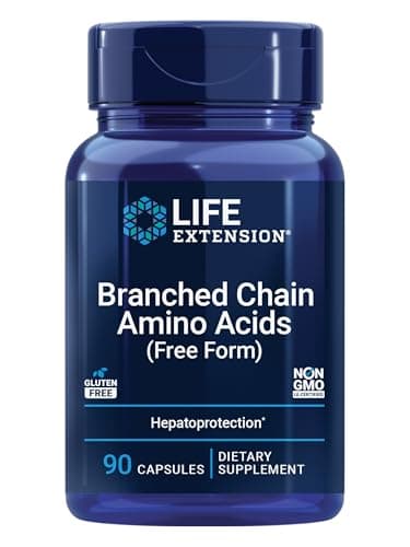 Life Extension Branched Chain Amino Acids (BCAAs), leucine, isoleucine, valine, Promotes Muscle Recovery After Exercise, Gluten-Free, Non-GMO, 90 Capsules