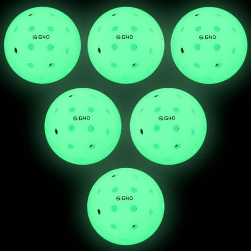 A11N Luminous Pickleballs- USA Pickleball Approved Light Up Outdoor Pickleballs, High Visibility for Nighttime, Durable and Funny Pickleball, 6 Packs
