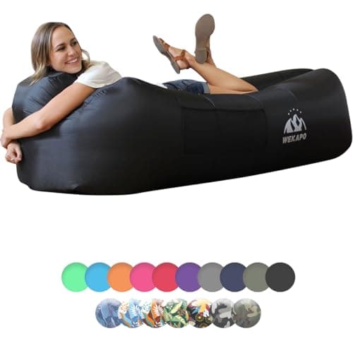 WEKAPO Inflatable Couch Air Lounger Chair - Camping & Beach Accessories, Portable Blow up Sofa for Hiking, Lawn, Indoor/Outdoor Movies & Music Festivals. Lightweight and Easy to Set Up Air Hammock