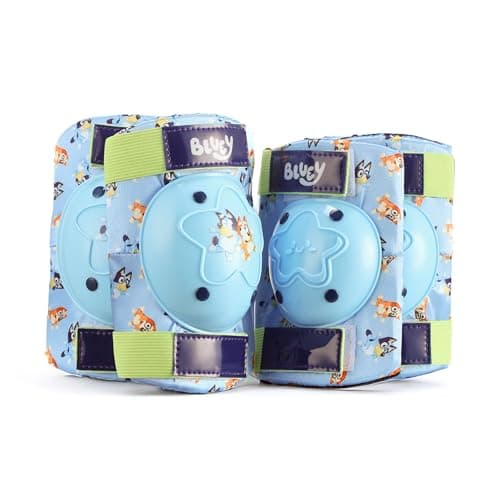 Voyager Bluey - Kids Elbow and Knee Pads, Protective Gear Set, Adjustable Straps