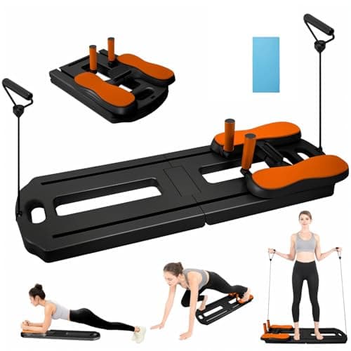 Pilates Board, Pilates Reformer Set, Portable Ab Core Trainer, Multifunctional Abdominal Board, Portable pilate Reformer, Foldable Pilates Reformer Board for Home, Black