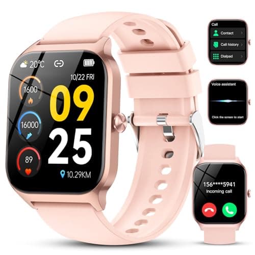 CASCHO Smart Watches for Women, 1.85" HD Smartwatch with 120+ Sports Modes/Heart Rate/Sleep Monitor, IP68 Waterproof Fitness Tracker with Bluetooth Calling/Music Control for Android iOS