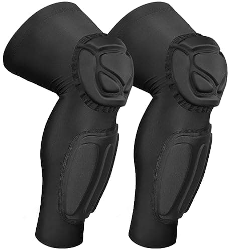 HAIYUE Padded Knee Compression Leg Pads for Football Soccer Shin Guards Sleeve Knee Protector Gear Baseball Lacrosse Youth Adults (1 Pair)