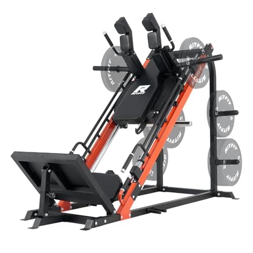 RitFit 3-in-1 Leg Press Hack Squat Machine for Home Gym, 1500LB Capacity, Compact Space-Saving Design with Multiple Hack Squat & Leg Press Angles