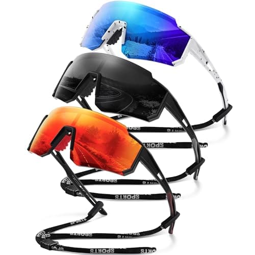 gesruny Polarized Sport Sunglasses for Men and Women, Lightweight TR90 Sun Glasses with UV Protection for Cycling Running