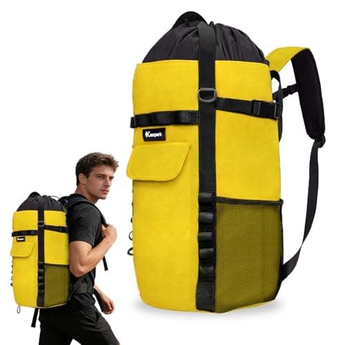 Keepark Rock Climbing Rope Storage Bag - Large Capacity Tree Rope Storage Backpack, Waterproof Oxford Outdoor Climbing Rope Bag With Adjustable Shoulder Straps - Yellow