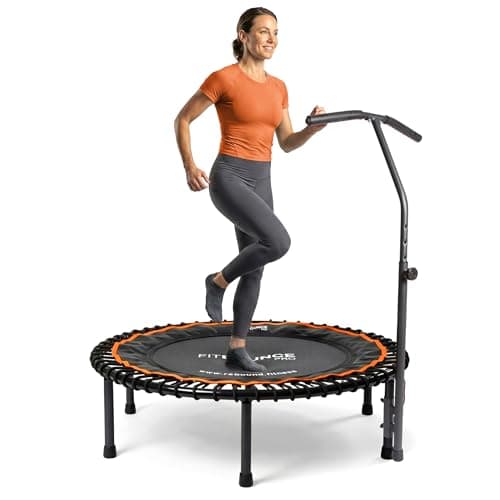 MXL FIT Bounce PRO Bungee Rebounder with T-Bar Handle - Premium Indoor Mini Trampoline for Adults, Silent Low-Impact Bounce, Half-Folding with Foldable Steel Legs & Carry Bag - 40 in, 400lb
