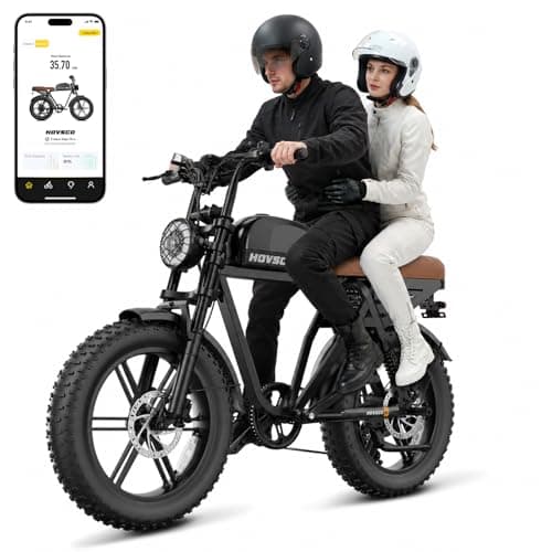 HOVSCO Adult Electric Bike 1500W Peak Motor -60/110 Mails Off-Road E-Bike with 48V 15/25/40AH Removable Lockable Battery, 20"x4.0" Fat Tires, Hydraulic Dual Disc Brakes, 7-Speed, UL 2849 Certification