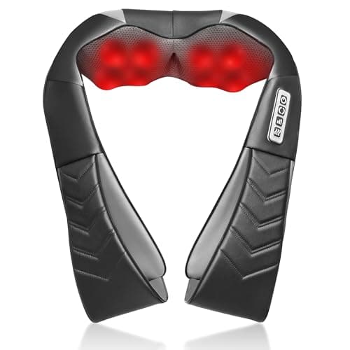 UFFAE Shiatsu Neck and Back Massager with Heat, Electric Deep Tissue Kneading Neck and Shoulder Massage, Best Gifts for Women Men Mom Dad Mothers Fathers Day Birthday Gift, Black (NOT Cordless)