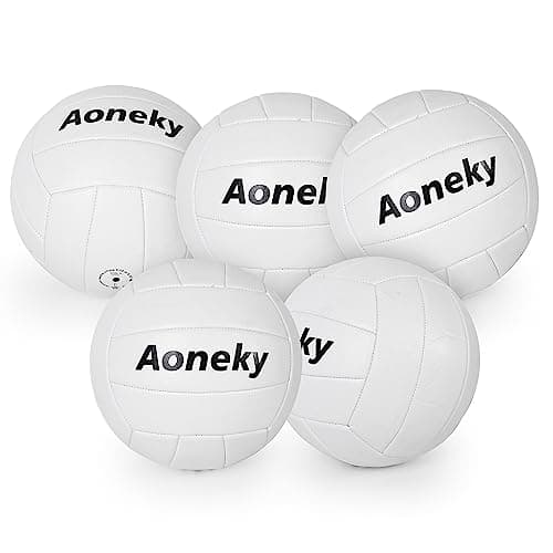 Aoneky 5-Pack Official Size 5 Soft Volleyball - Premium PVC Training Ball for Indoor & Outdoor (Air Pump Included)​