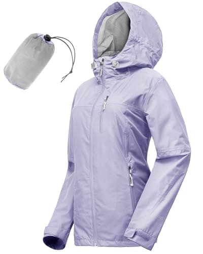 33,000ft Packable Rain Jacket Women Lightweight Waterproof Raincoat with Hood Cycling Bike Jacket Windbreaker