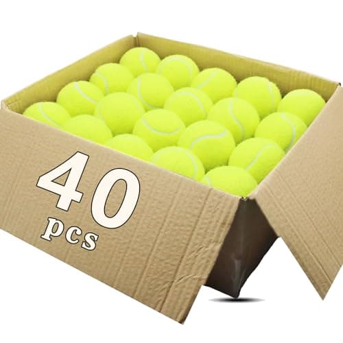 ZHUOKECE Tennis Balls, 40 Pack Training Tennis Balls Practice Balls, Pet Dog Playing Balls, fit for Beginner Training Ball (Green)