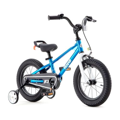 RoyalBaby Freestyle Toddlers Kids Bike 12 Inch Childrens Learning Bicycle with Training Wheels Boys Girls Beginners Ages 3-4 Years, Blue