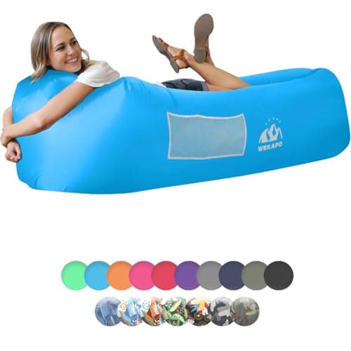 WEKAPO Inflatable Couch Air Lounger Chair - Camping & Beach Accessories, Portable Blow up Sofa for Hiking, Lawn, Indoor/Outdoor Movies & Music Festivals. Lightweight and Easy to Set Up Air Hammock