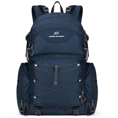 Maelstrom Hiking Backpack, 40L Waterproof Camping Daypack for Men and Women, Lightweight Travel Pack with Rain Cover (Blue)