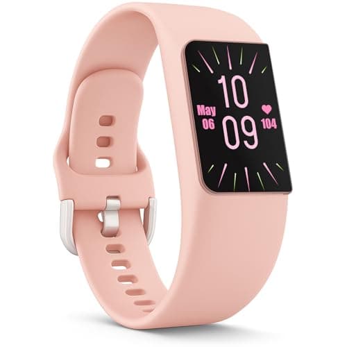 FITVII Slim Fitness Trackers, Fitness Watch with 24/7 Heart Rate, Blood Pressure, Blood Oxygen, Stress Monitor, AMOLED Activity Tracker Step Calorie Counter, IP68 Waterproof Smart Watch for Women Men