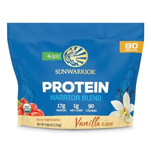 Organic Plant Based Protein Powder | Vegan Organic Protein Powder Vanilla Flavored with BCAA Amino Acids & Hemp Seed Pea Blend | Non-GMO Soy Dairy Filler & Gluten Free (Vanilla, 90 Servings)