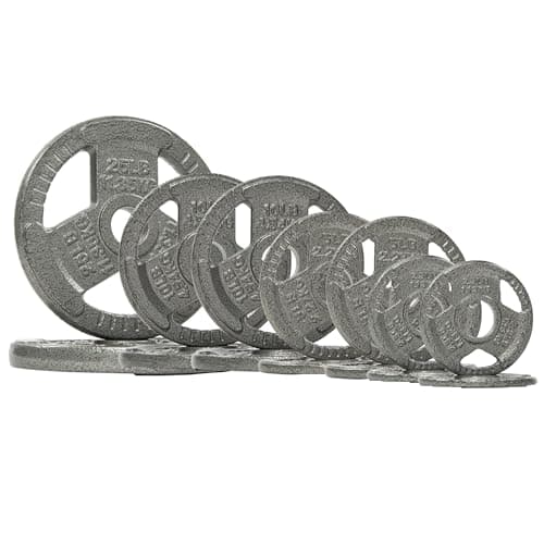 Fitvids 2 Inch Olympic Barbell Weight Plates Set, 120 LB(2.5-25 LB) Barbell Weight Set for Home Gym Strength Training, Triple-handle Design