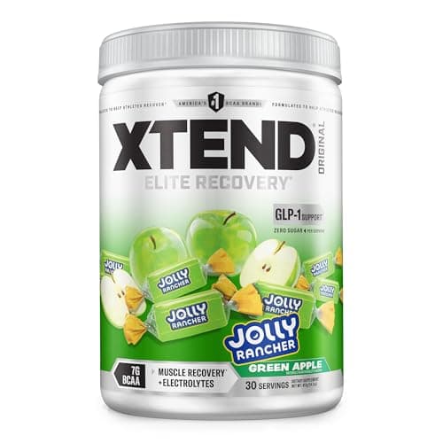 Xtend Original BCAA Powder, 7g BCAAs and 2.5g L-Glutamine for Muscle Recovery, Hydration, and Lean Muscle, Sugar Free Intra and Post Workout Drink with, Green Apple Jolly Rancher, 30 Servings