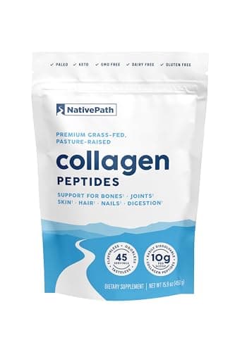 NativePath Collagen Peptides Protein - Hydrolyzed Type 1 & 3 Collagen Powder for Skin, Hair, Nails - 15.9 oz (45 Servings)