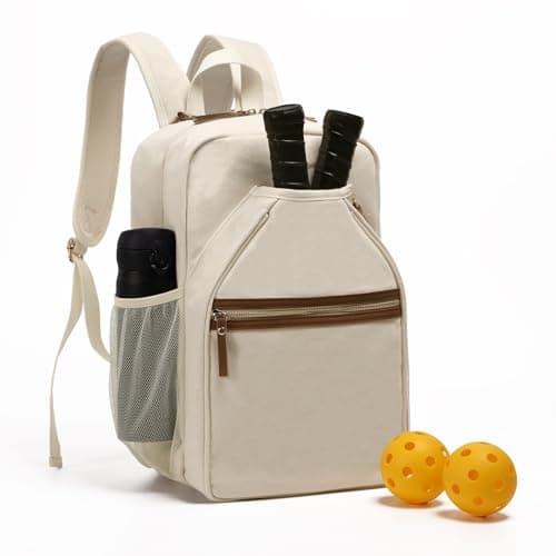 DYSHAYEN Pickleball Backpack, Pickleball Bags for Women, Pickle Ball Paddle Bag Fits 2 Paddles, Best Pickleball Accessories, Pickleball Gifts for Women （Beige）