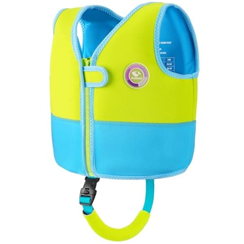Pottwal Swim Vest for Kids - Swim Jacket for 1-2 Years (24-33LBS) - Made of Neoprene & EPE - with Adjustable Crotch Strap - Green