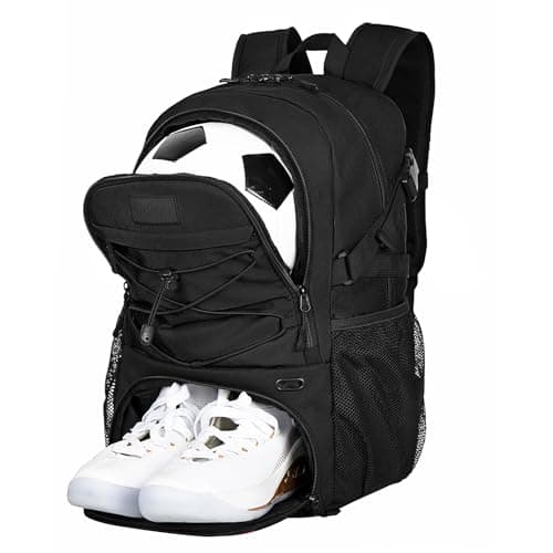 Goloni Soccer Backpack, Large Water-Resistant Sports Bag with Ball & Shoe Compartment, Multi-Purpose Backpack for Basketball, Volleyball, Travel