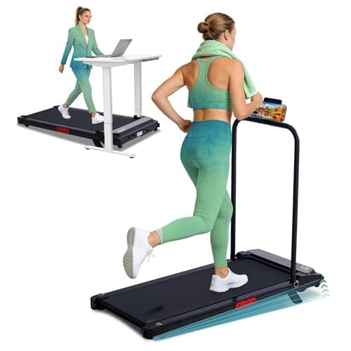 Portable Walking Pad Treadmill with Incline, 0.6-7.6MPH Mini Walking Treadmills for Home Small,3.0HP Electric Under Desk Treadmill for Exercising, Small Treadmills with Handle Bar, 350 LB Capacity