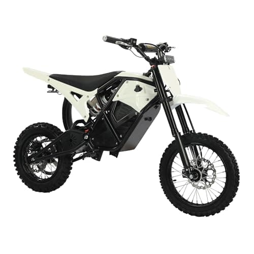 Windone RM7 Electric Dirt Bike for Teens Adults, 48V 22.5Ah Up to 37MPH & 45-Mile Electric Motorcycle, 2200W Ebike, 14"/12" Off-Road Tire E-Bike, Dual Hydraulic Brakes, Full Suspension, White
