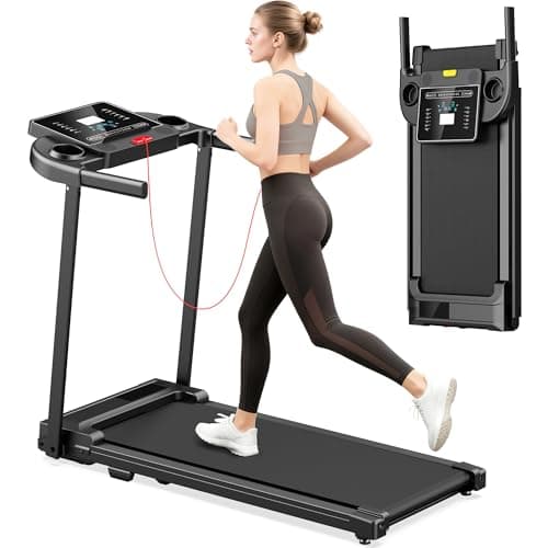 Treadmills for Home Walking Pad Machine- Foldable Treadmill with Handle Bar for Running Jogging Gym Compact Portable Small Caminadora Electrica Folding Quiet Tred Mills Belt with LED Dispay Pcrignbm