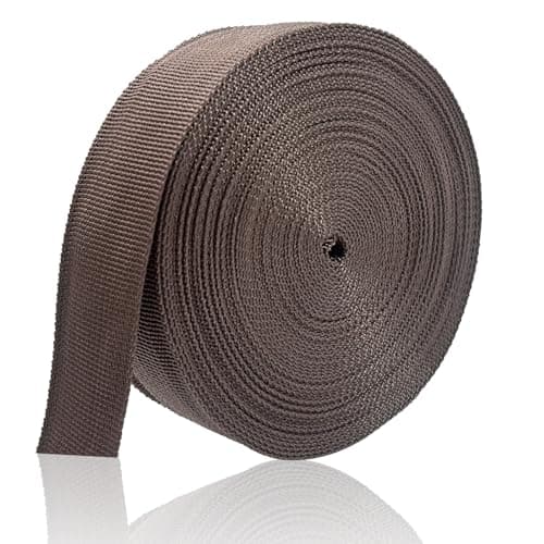 ZHFMLY ZHFMILY Coffee 1 1/2 inch(38mm) Polyprorylene Webbing Straps 12 Yards Flat Wide Belting Webbing Handle Canvas Straps for Bags-Lawn Chair-Pet Collars-DIY Crafts #292, MS292