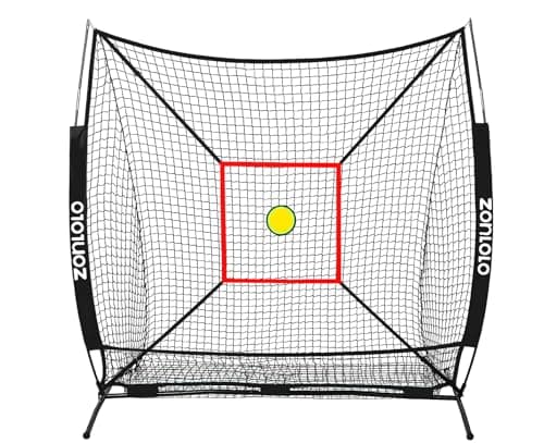 Zonlolo 6 x 6 FT Baseball Net with 3 Diffferent Targets, Portable Practice Net for Batting，Hitting，Pitching and Throwing,Compact Package with Small Carrying Bag，Great for Kids (Black)