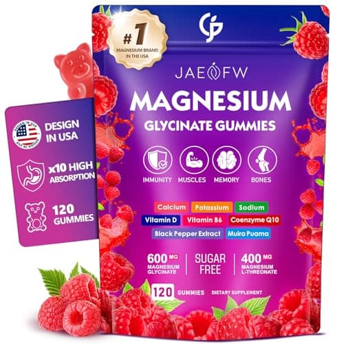 Magnesium Glycinate Gummies 1000mg – High Absorption Magnesium Complex with CoQ10, Vitamin D3 & B6 for Adults & Kids – Promotes Energy Balance, Focus, and Muscle Function 120
