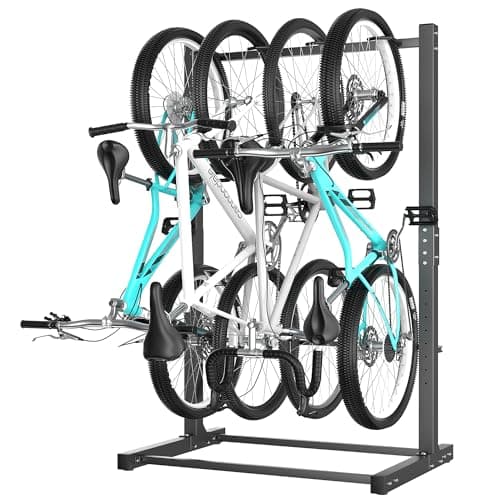 Ultrawall Freestanding Bike Rack, Vertical Bike Storage Stand for Garage, Indoor Bicycle Organizer, Holds Up to 4 Bikes