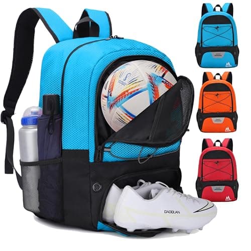 Hsmihair Soccer Bag-Soccer Backpack&Backpack for&Football Volleyball& Basketball, with Ball Compartment and Training Package