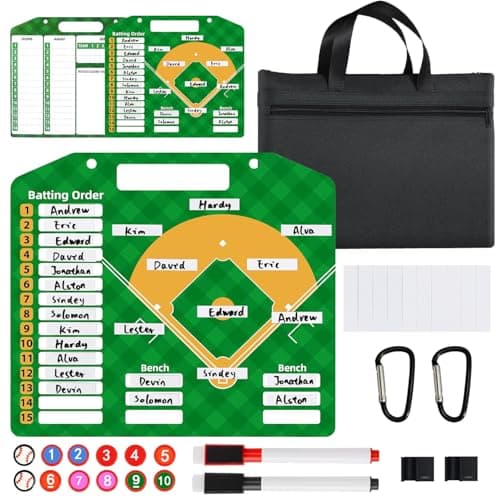 Magnetic Baseball Lineup Board | Baseball Dry Erase Coaching Broad | Softball Lineup Cards Marker Boards | Baseball Clipboard for Coaches | Baseball Lineup Board for Dugout