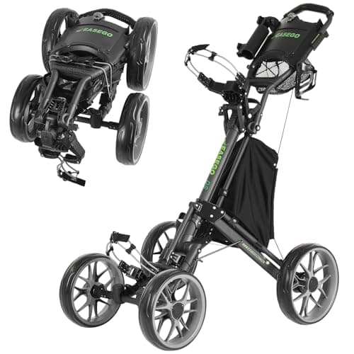 EASEGO Golf Push Cart 4 Wheel : Golf Walking Cart Golf Caddy Pull Carts