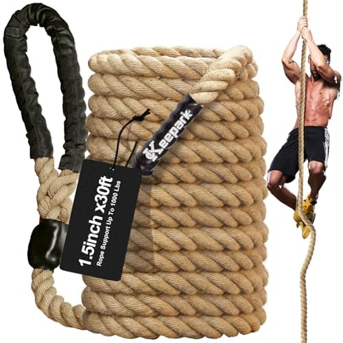 Climbing Rope Gym 1.5 Inch Diameter 30FT Length Workout Climbing Rope for Adults Kids Climbing Exercises & Home Workouts Fitness & Strength Training