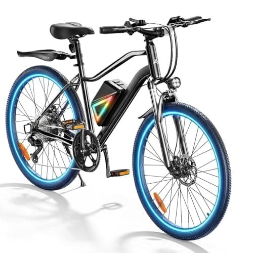 Fcgeoi Electric Bike, 750W Motor, 20MPH & 60+ Miles, 26'' Tires, Dual Disc Brakes, Shock Absorber, APP Control, Adjustable Seat, Commuting Electric Bicycle for Adults