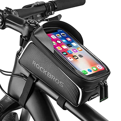 ROCKBROS Bike/Bicycle Phone Front Frame Bag, Waterproof, Tube Bag,Cycling Pouch, Bike Accessories for Men Compatible Phone Under 7”